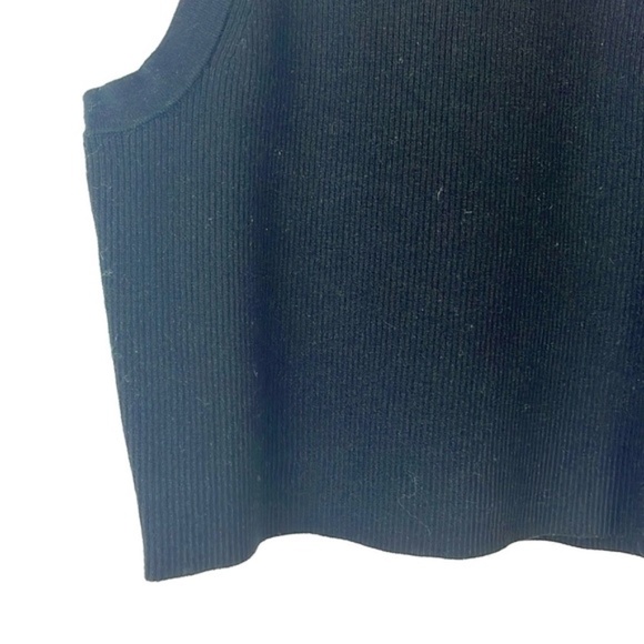 Intermix Elsie Black Cropped Rib Knit Tank - Picture 5 of 7
